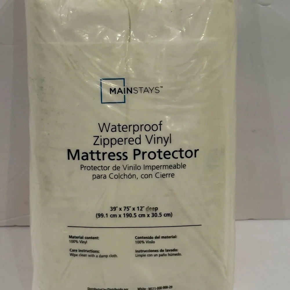 Mainstays Waterproof Vinyl Mattress Protector - White